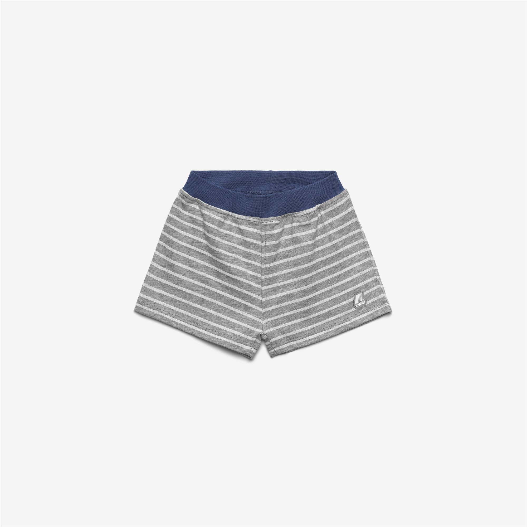 Shorts_Kid unisex_E. NOISETTE STRIPES_Sport Shorts_AHZ - White - Blue Fiord - Commercial 1