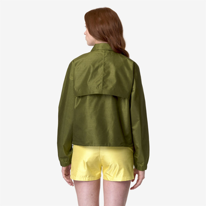 Jackets Woman SOISIR SHANTUNG - LIKE 2L Short GREEN SPHAGNUM SHANTUNG Dressed Front Double		