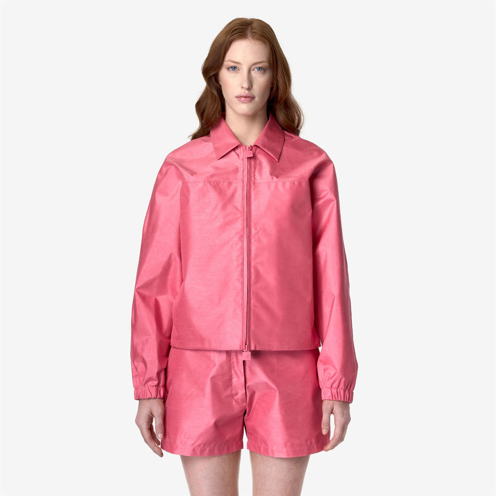 Red Pink Women's Waterproof Short Jacket for City Wear 02