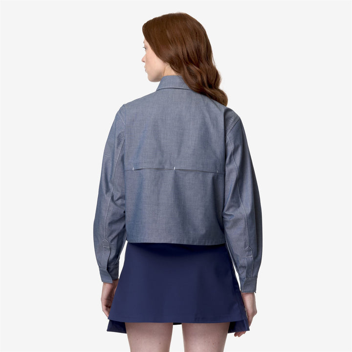 Jackets Woman ISARTHE CHAMBRAY 3L Short CHAMBRAY - PINK CAMELIA Dressed Front Double		