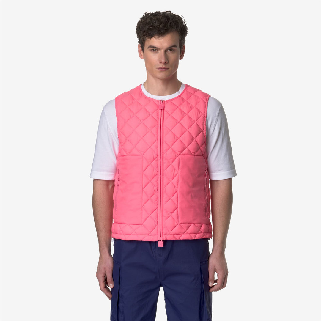 Jackets Unisex BARNELY ECO LIGHT WARM Vest PINK CAMELLIA Dressed Back (jpg Rgb)		