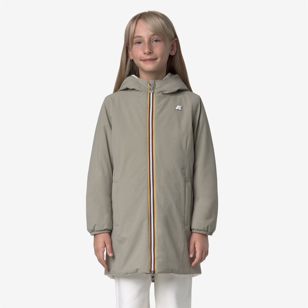 Green white Girls' Reversible Insulated Mid Jacket main