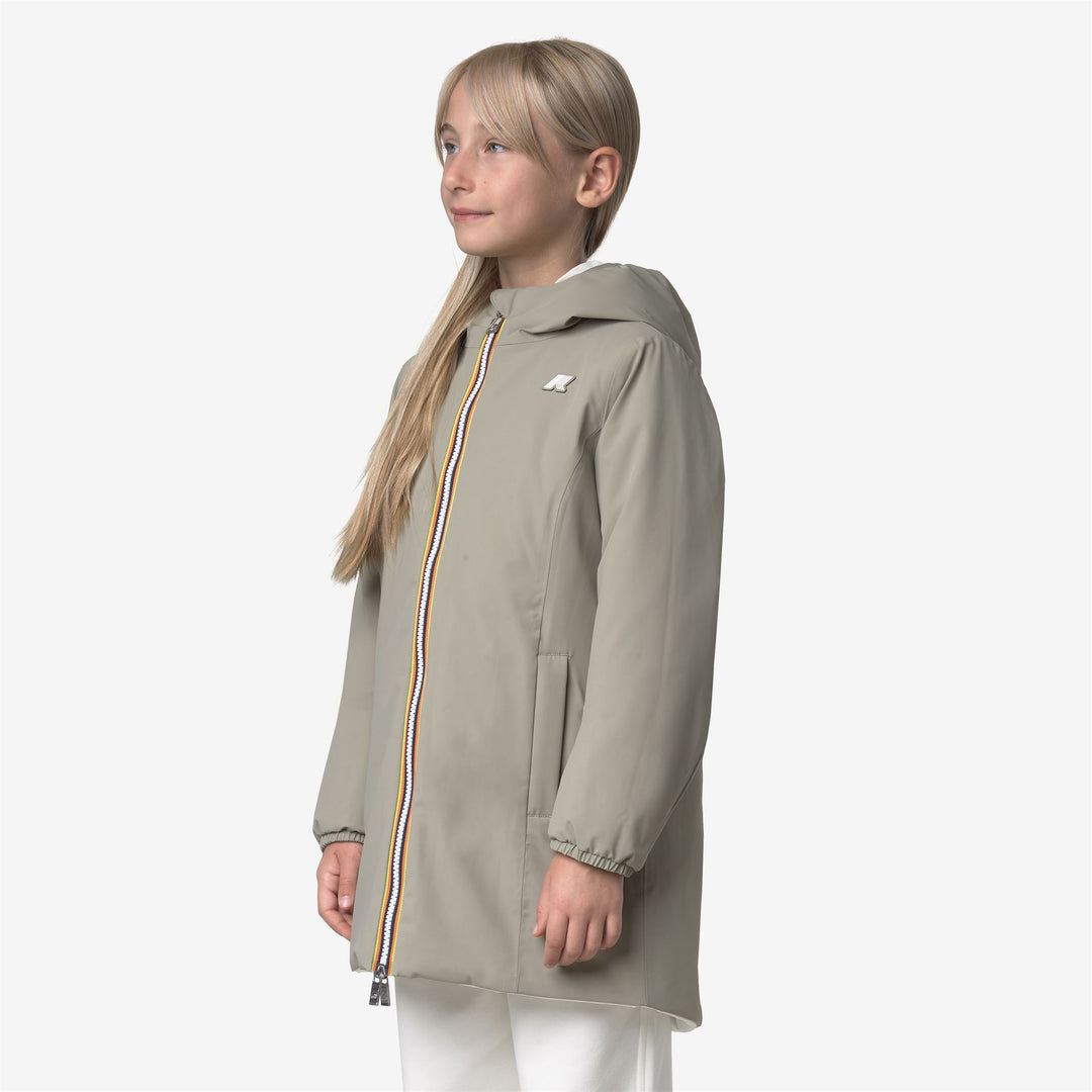 Green white Girls' Reversible Insulated Mid Jacket main