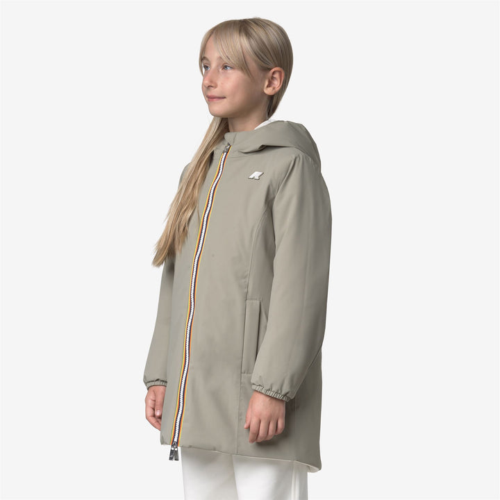 Green white Girls' Reversible Insulated Mid Jacket 5