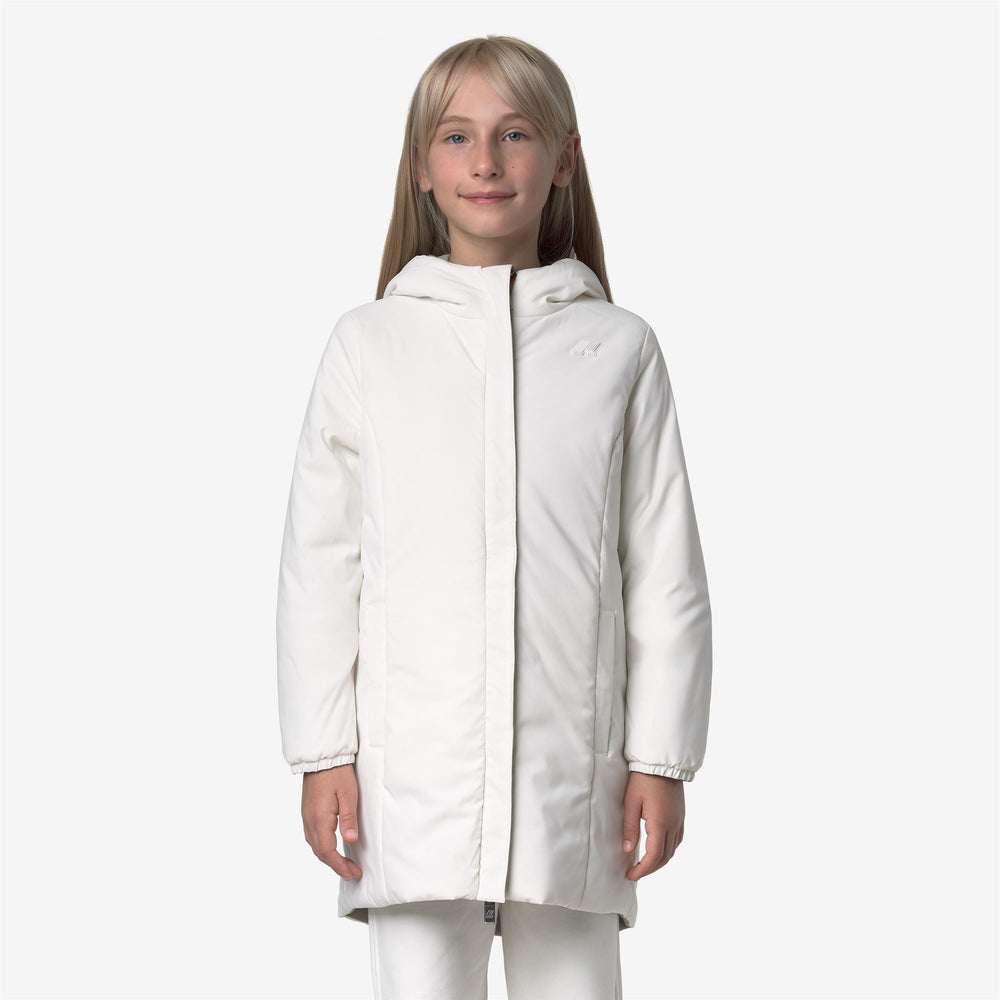 Green white Girls' Reversible Insulated Mid Jacket 02