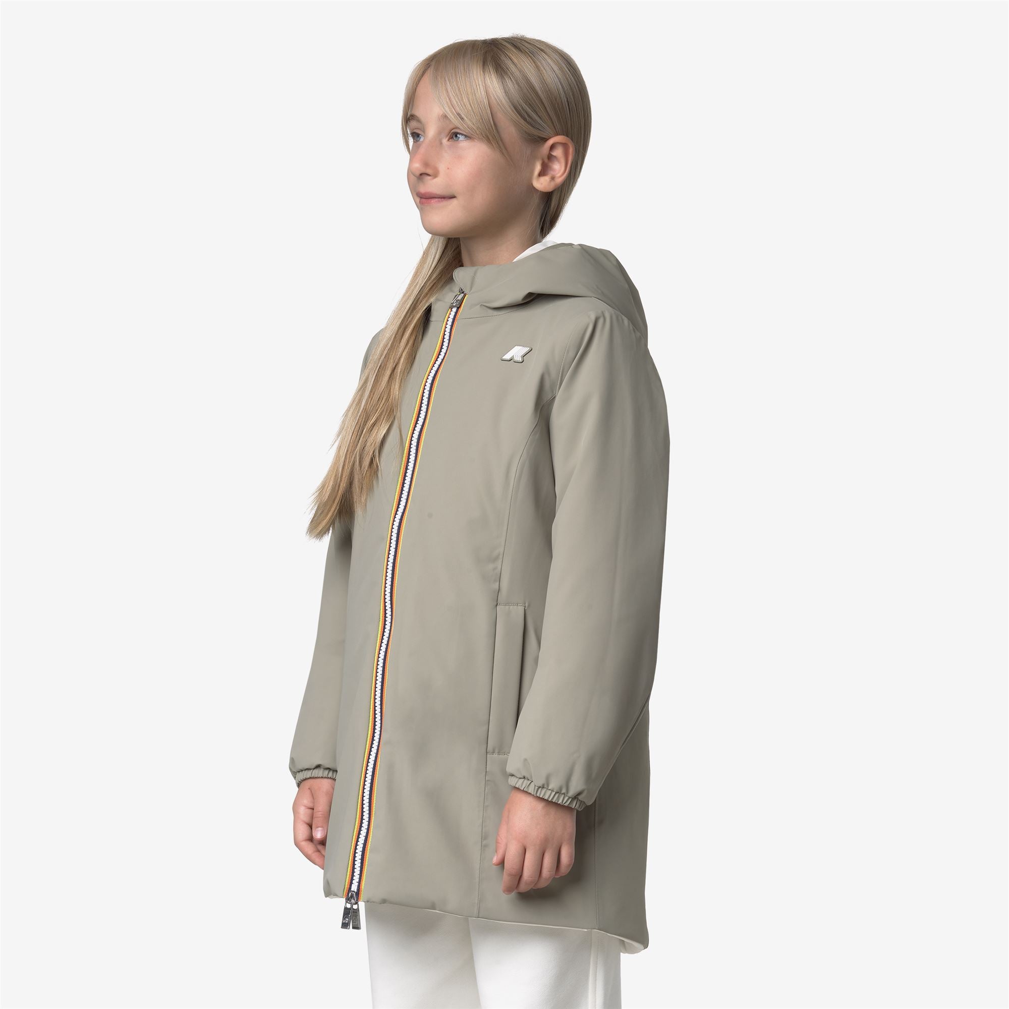 Jackets_GIRL_P. DENISE ST WARM DOUBLE_Mid_Green Oak - White Gardenia - Commercial 5
