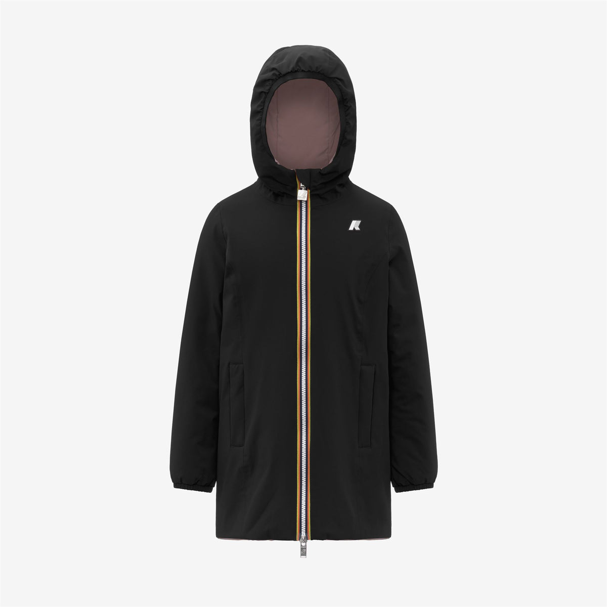 Jackets_GIRL_P. DENISE ST WARM DOUBLE_Mid_Black Pure - Rose Pinkish - Commercial 1