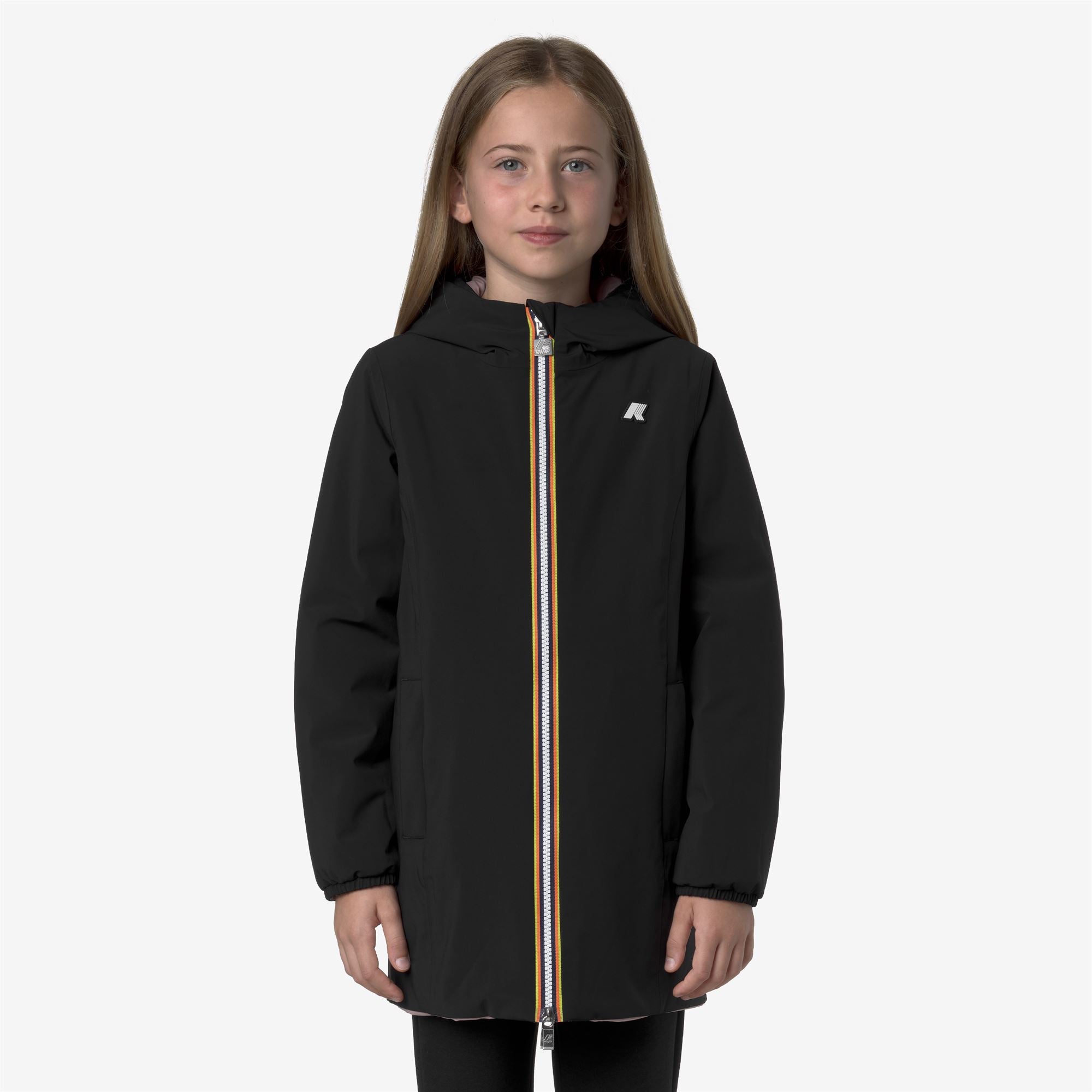 Jackets_GIRL_P. DENISE ST WARM DOUBLE_Mid_Black Pure - Rose Pinkish - Commercial 4