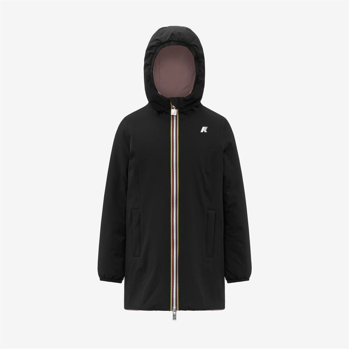 Black and Pink Girl's Reversible Mid-Weight Jacket with Insulation 1