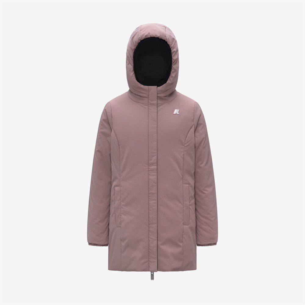 Black and Pink Girl's Reversible Mid-Weight Jacket with Insulation 02