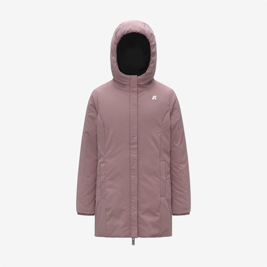 Black and Pink Girl's Reversible Mid-Weight Jacket with Insulation main