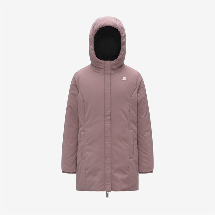 Black and Pink Girl's Reversible Mid-Weight Jacket with Insulation 2