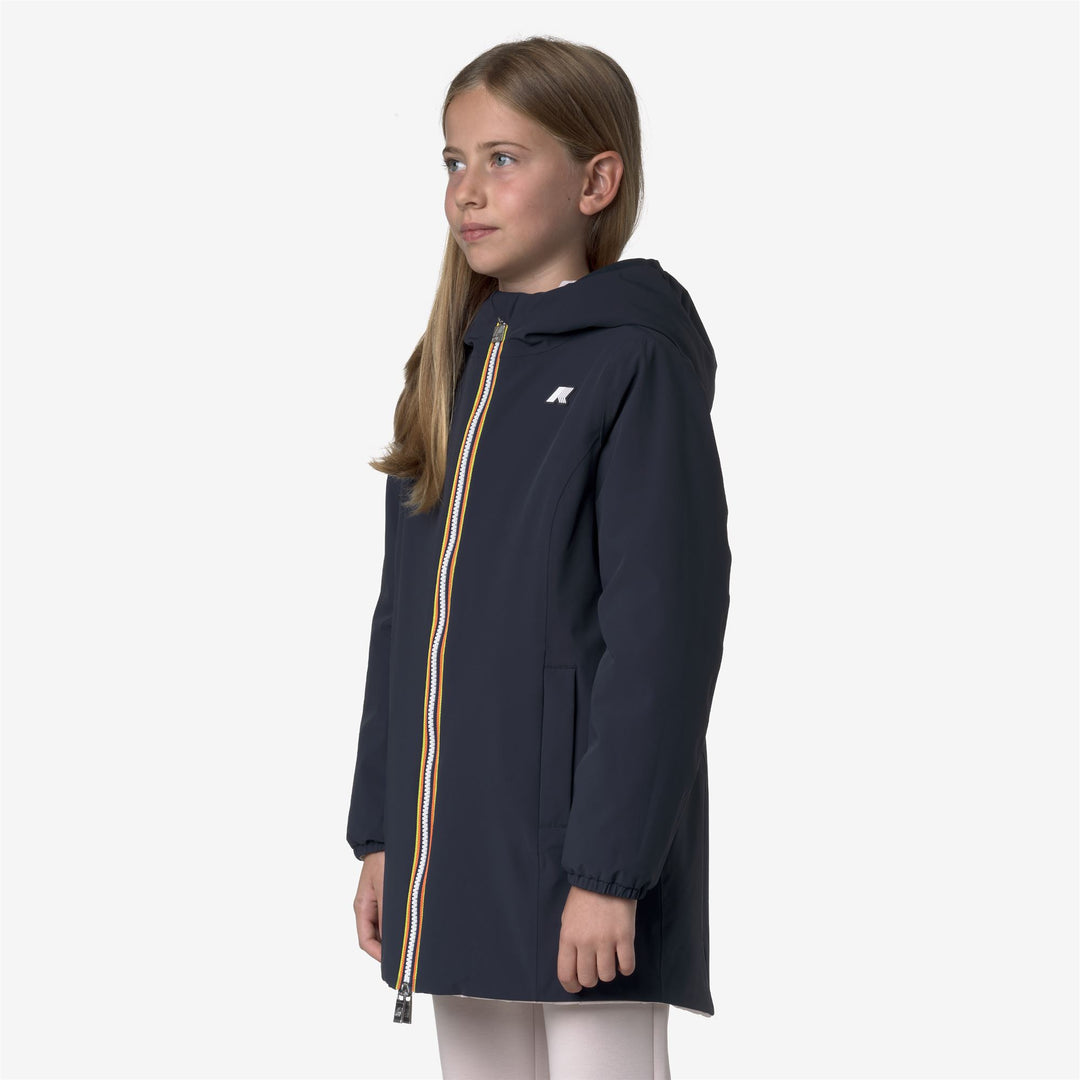 Blue Girl's Reversible Mid Jackets with Synthetic Padding main