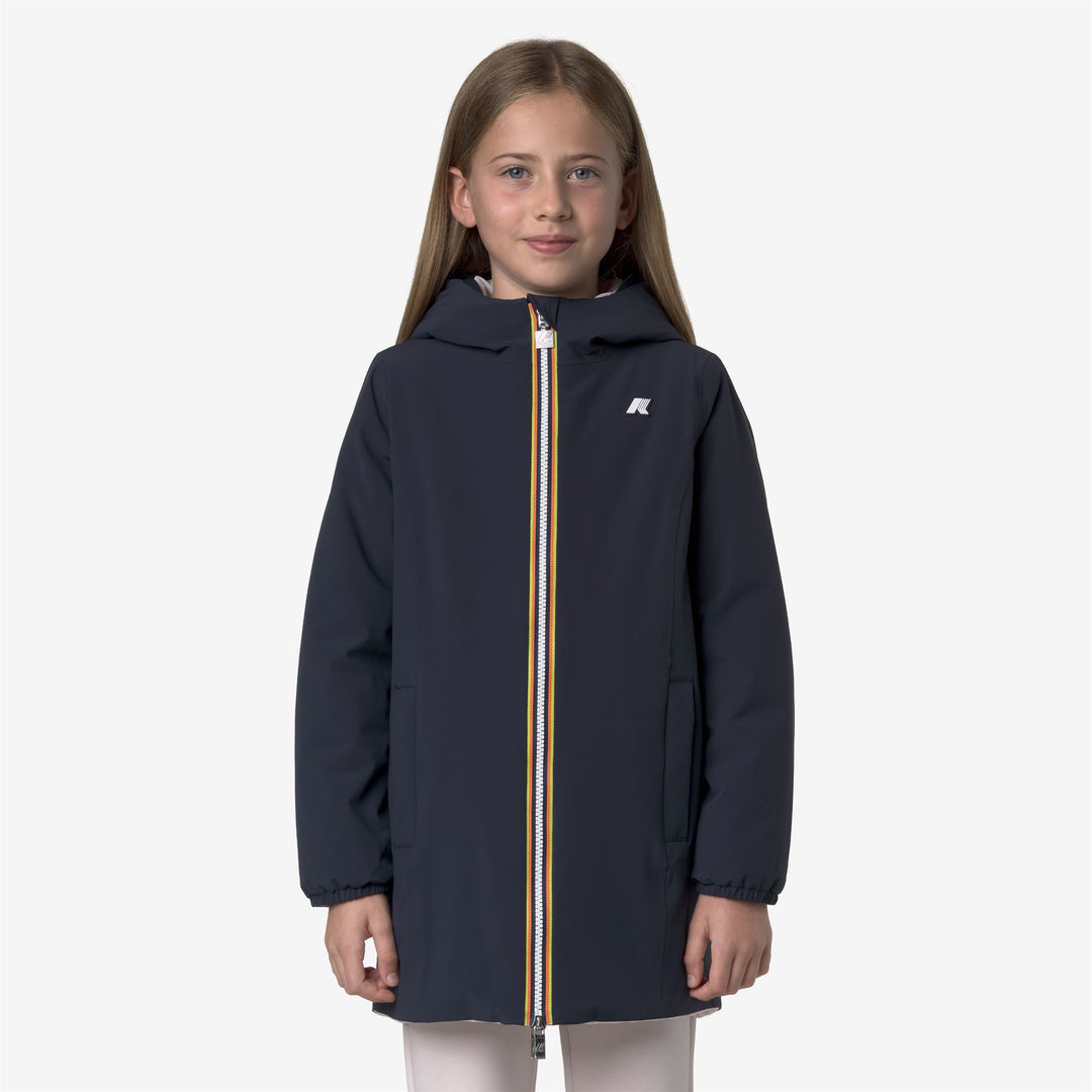 Blue Girl's Reversible Mid Jackets with Synthetic Padding main