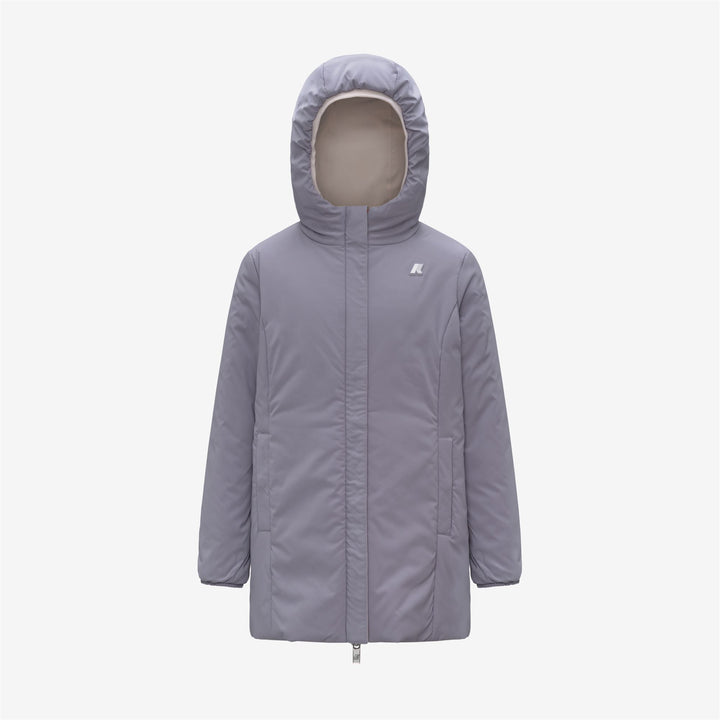 Grey violet Girls' Reversible Waterproof Mid Jacket 2