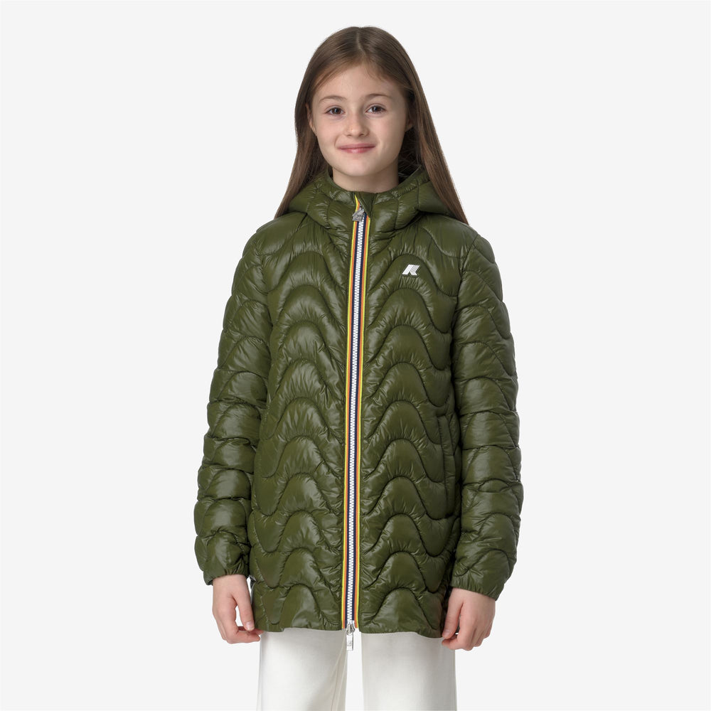 Cypress Green Girls' Mid-Length Quilted Jacket with Thermore Insulation 02