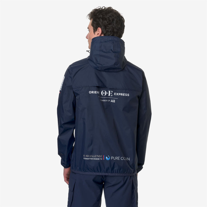 Giacca Antivento Unisex da Vela Blu con Loghi del Team 3
