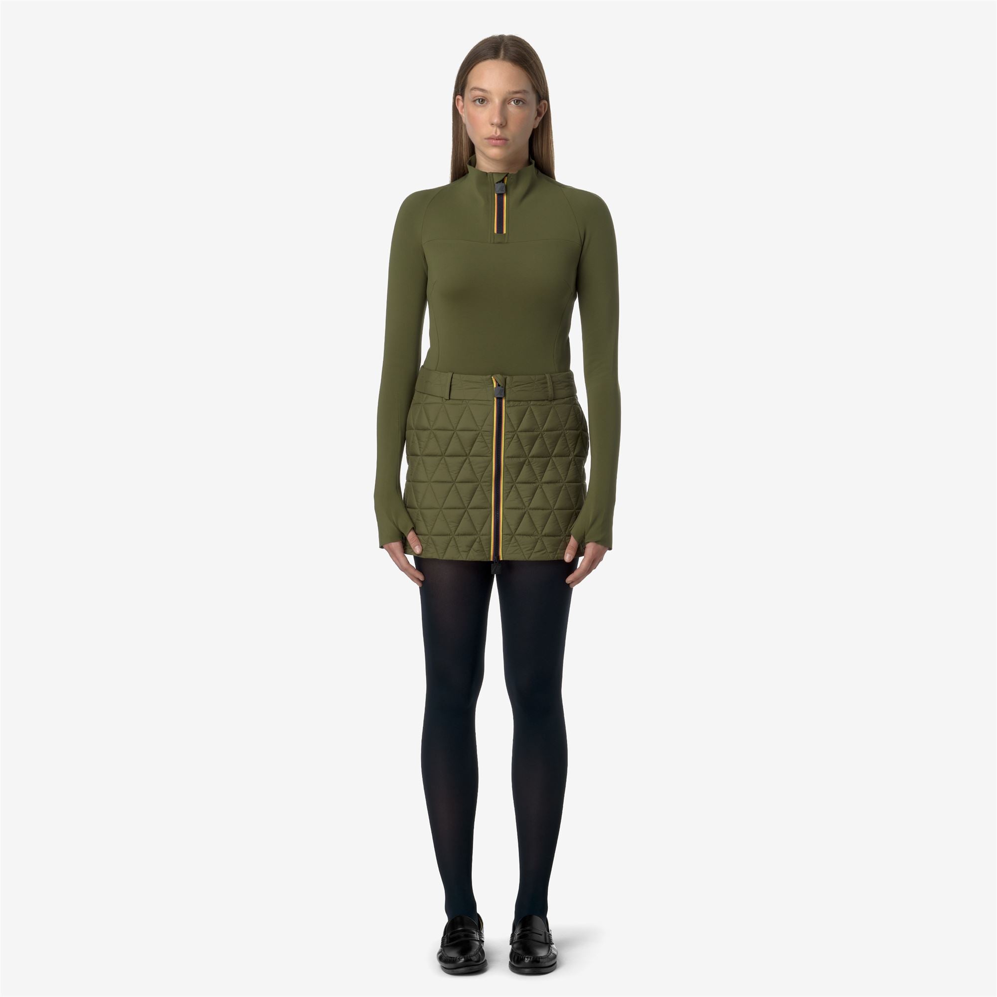 Skirts_WOMAN_MINIKI TECH THERMO LIGHT_Short_Green Winter - Commercial 4