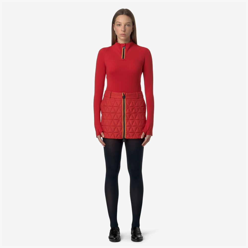 Gonna Mini Trapuntata Rossa Scura Donna con Imbottitura Thermore 02