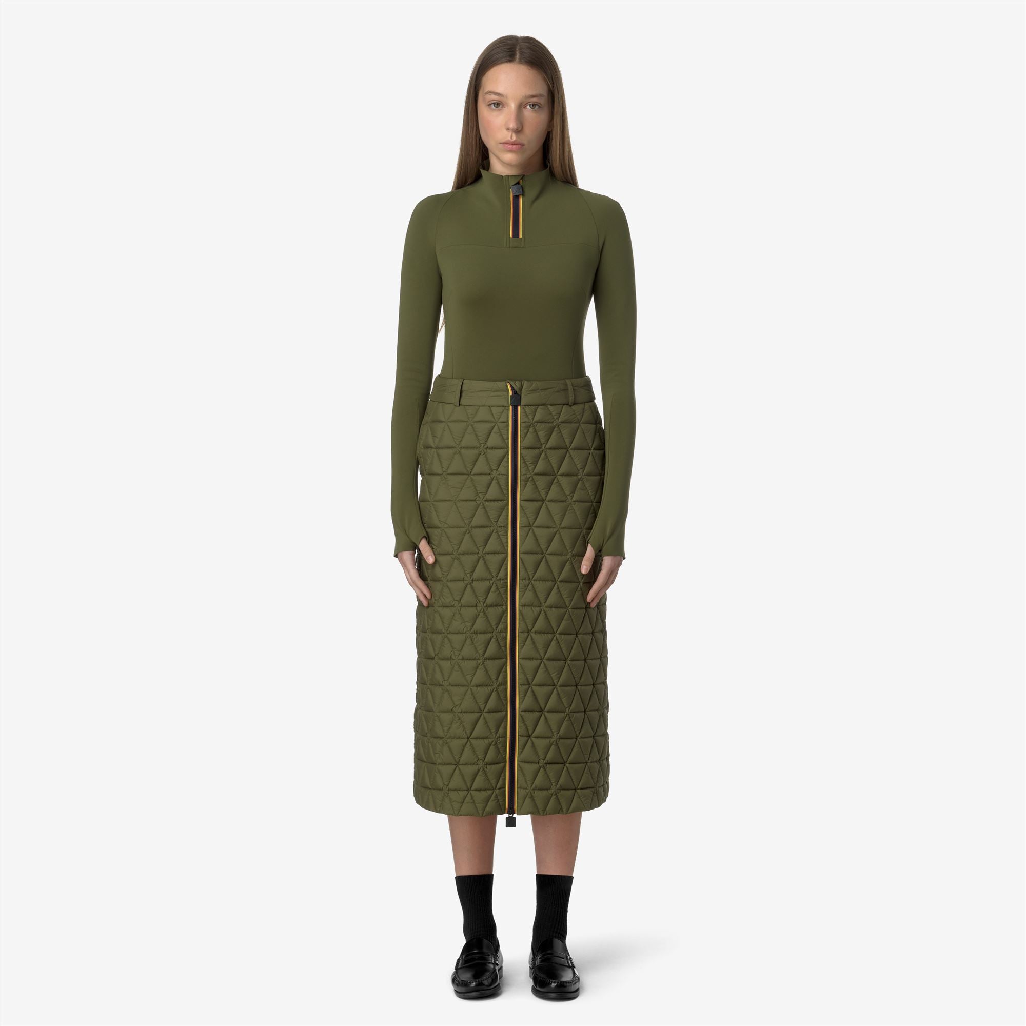 Skirts Woman MARALIE TECH THERMO LIGHT Long GREEN WINTER