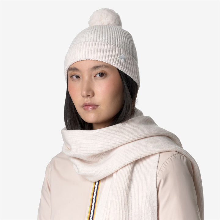 Grey white Unisex Wool Beanie with Pom-Pom for Winter Protection 1