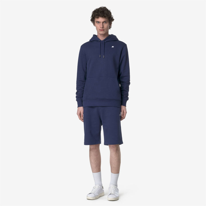 Pantaloni Corti Sportivi Uomo in French Terry Blu Cobalto per Città 3