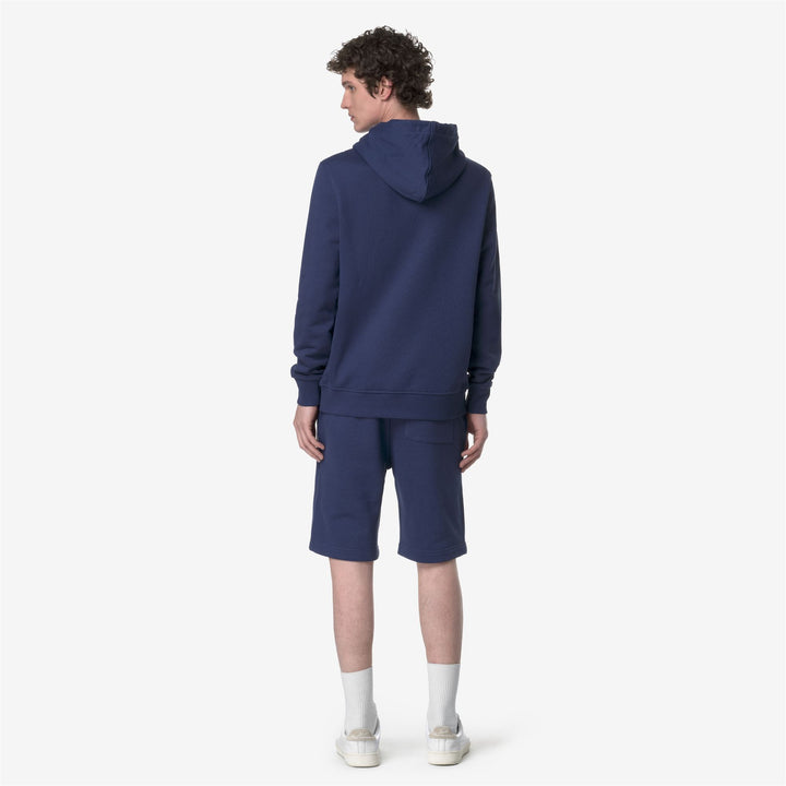 Pantaloni Corti Sportivi Uomo in French Terry Blu Cobalto per Città 5