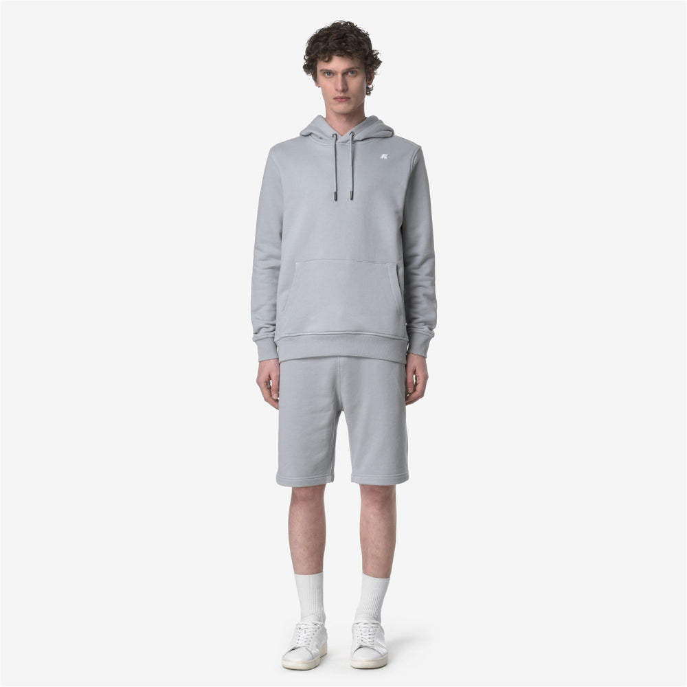 Pantaloni Bermuda Sportivi Uomo in French Terry Grigi per Città 02