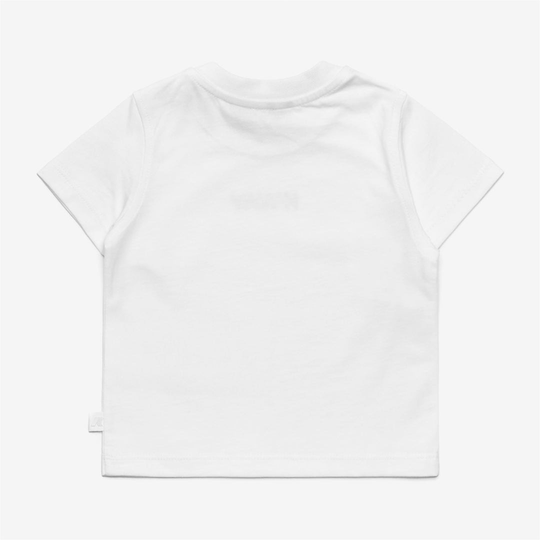 Camiseta de algodón gris y blanca para niños con logo K-Way main