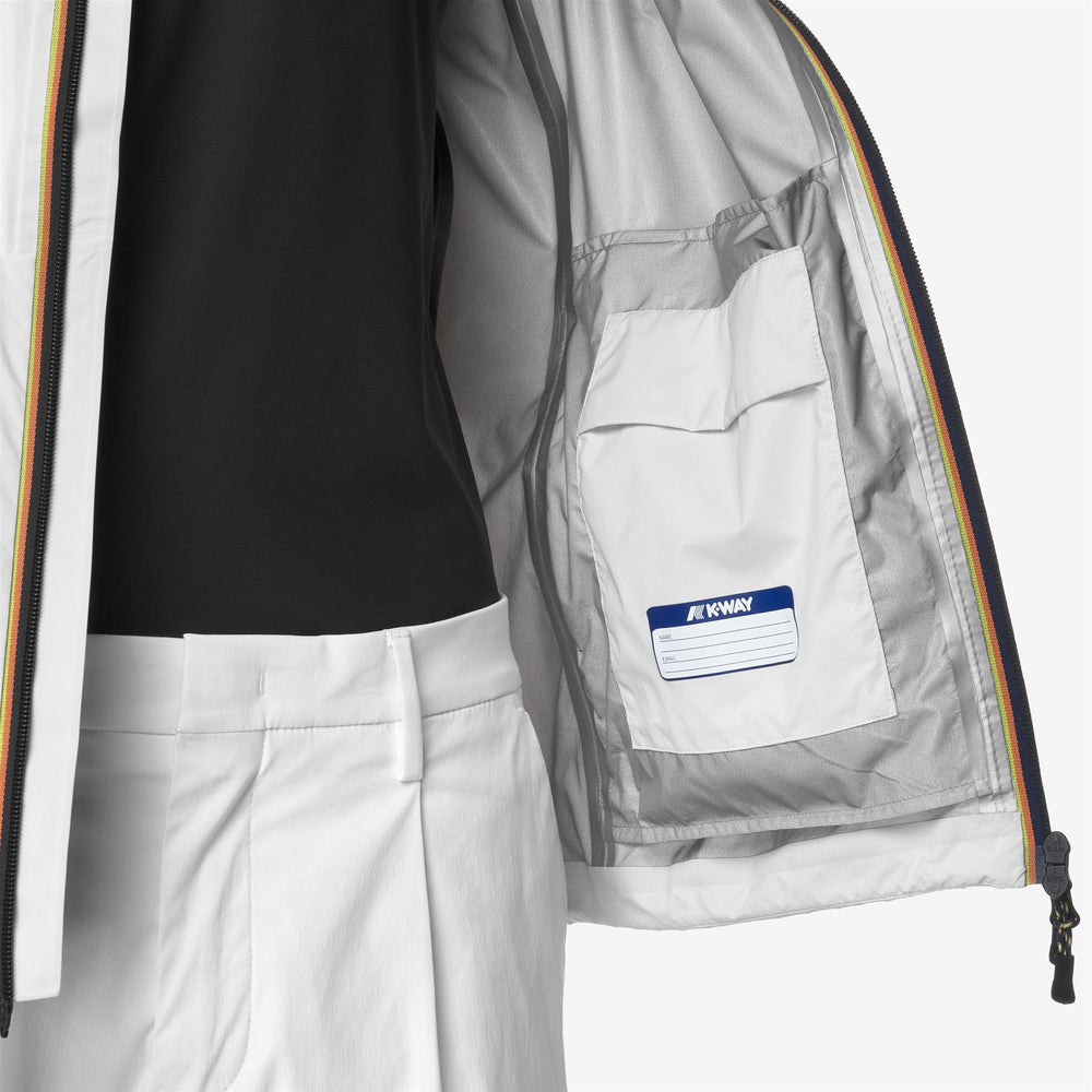 Chaleco de golf blanco brillante para hombre con tela impermeable y transpirable 02