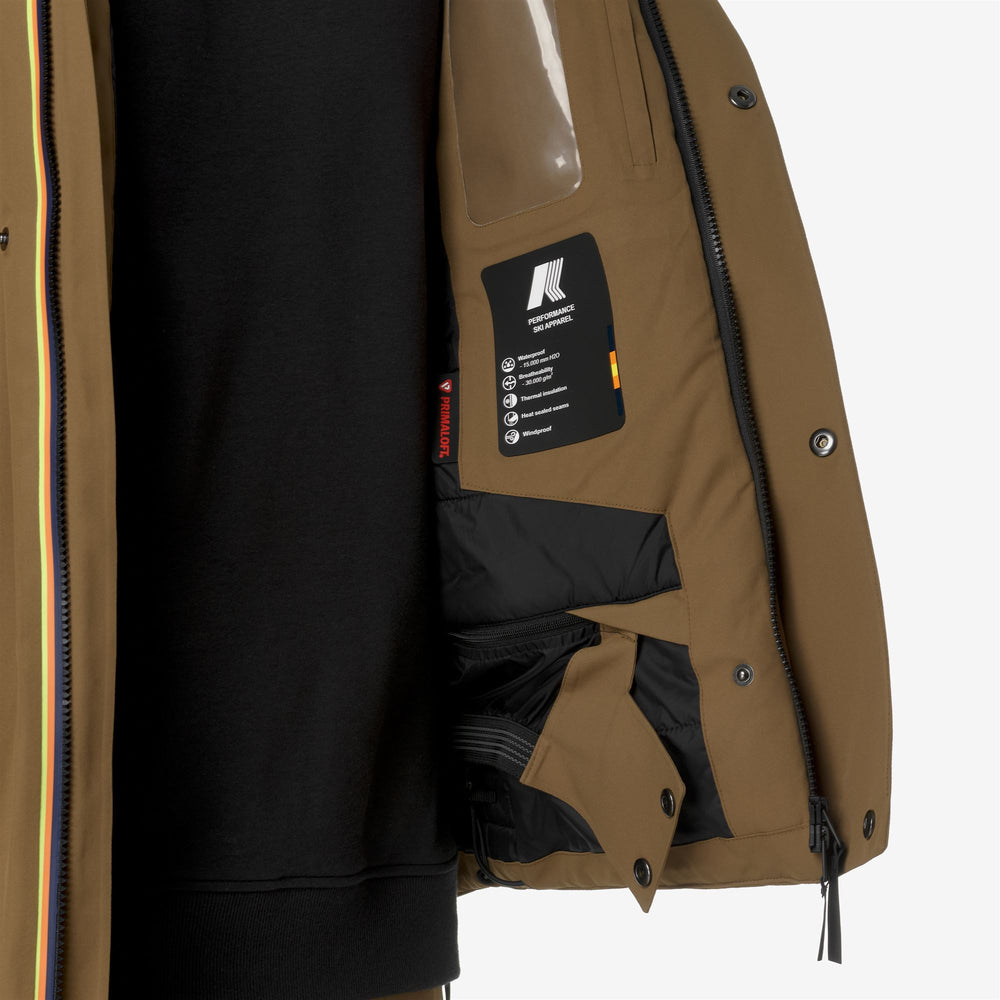 Brown Green Men's Ski Mid Jacket with Eco PrimaLoft Insulation 02