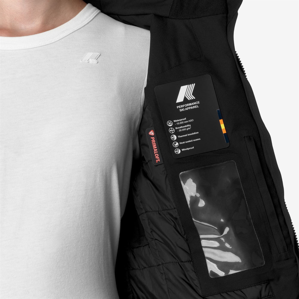 Chaqueta de esquí mujer negra y gris con aislamiento Eco PrimaLoft 02