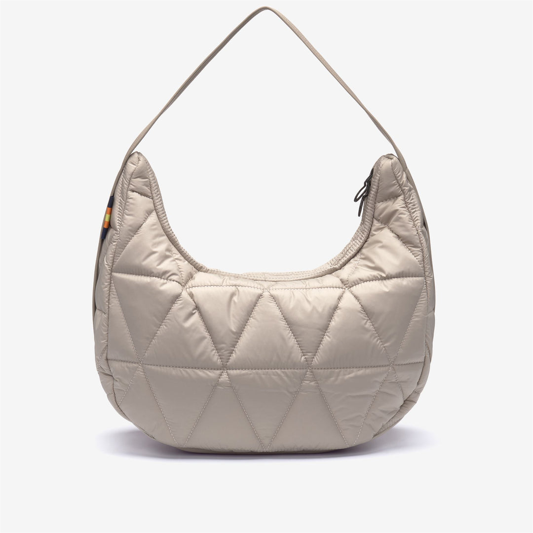 Beige women's Hobo Shoulder Bag with Water-Repellent Fabric 01