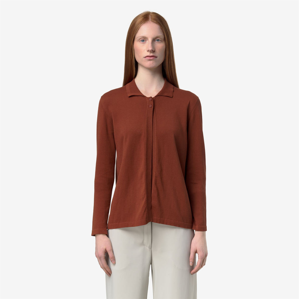 Knitwear_Woman_LENID_Jacket_Brown Reddish - Commercial 4