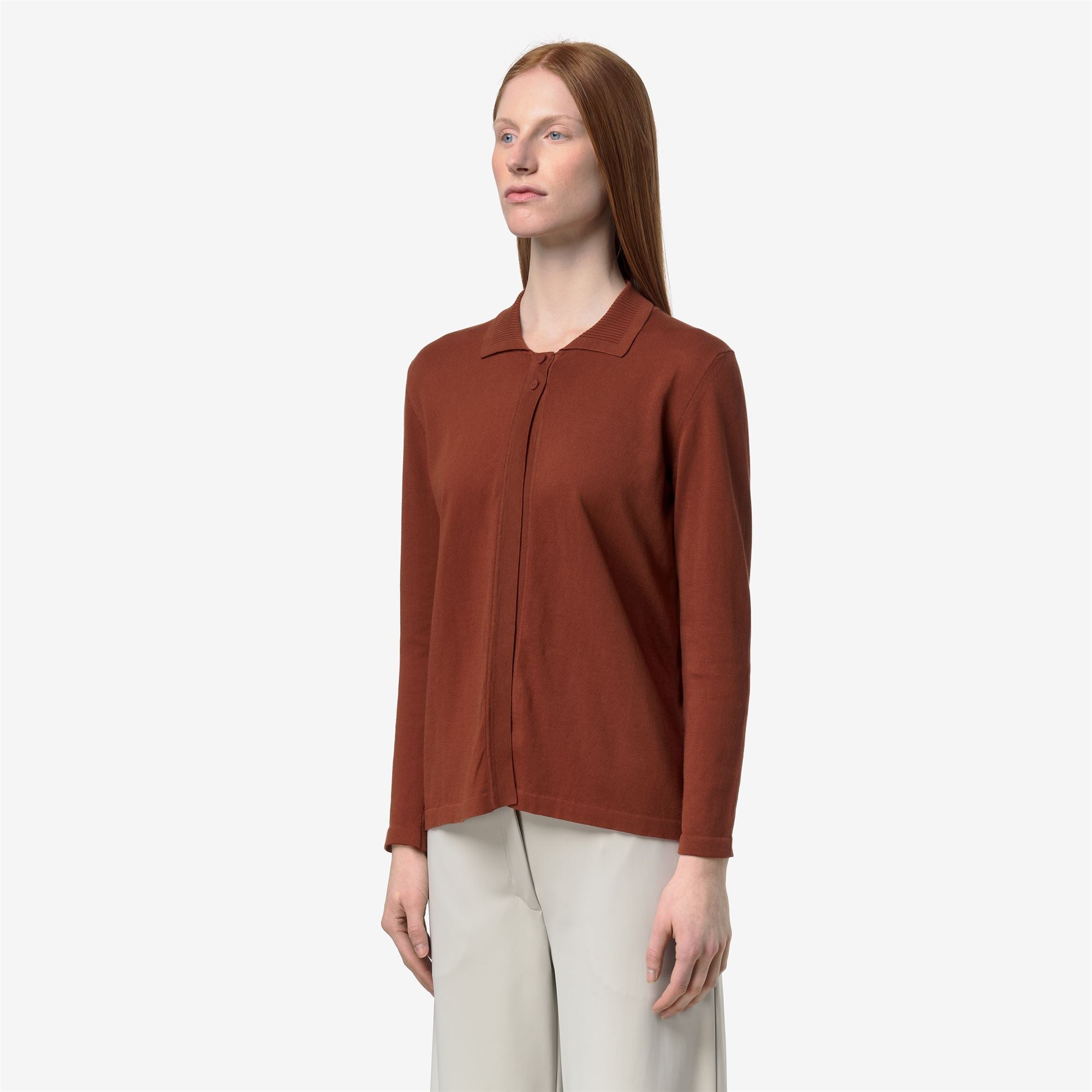 Knitwear_Woman_LENID_Jacket_Brown Reddish - Commercial 5