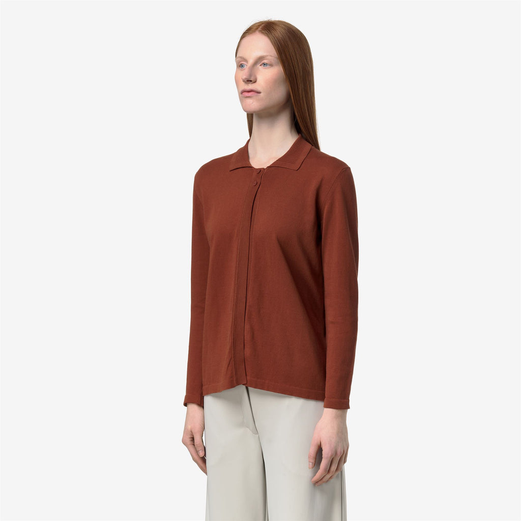 Knitwear_Woman_LENID_Jacket_Brown Reddish - Commercial 5