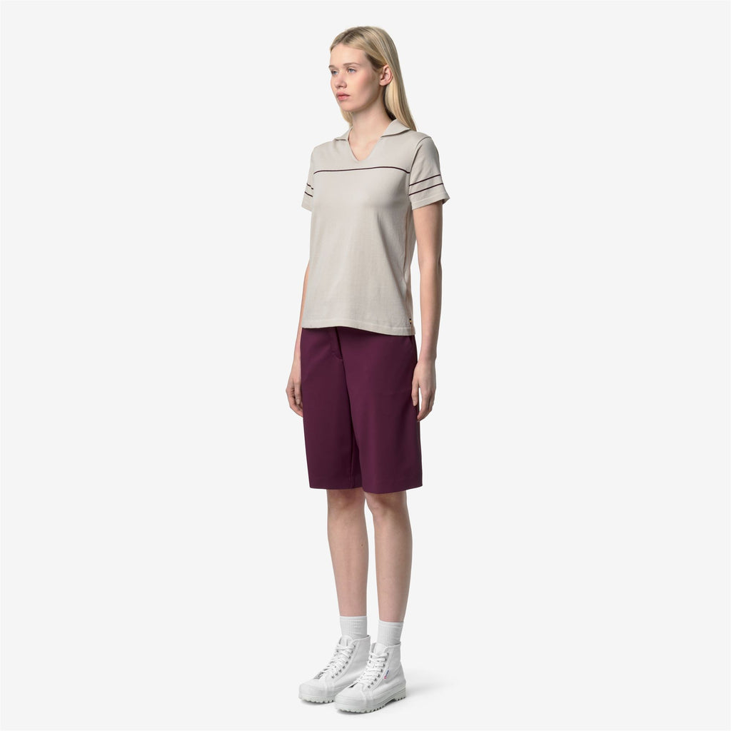Knitwear_Woman_MAZARDY STRIPES_Polo_BEIGE LT - Violet Burnished - Commercial 5