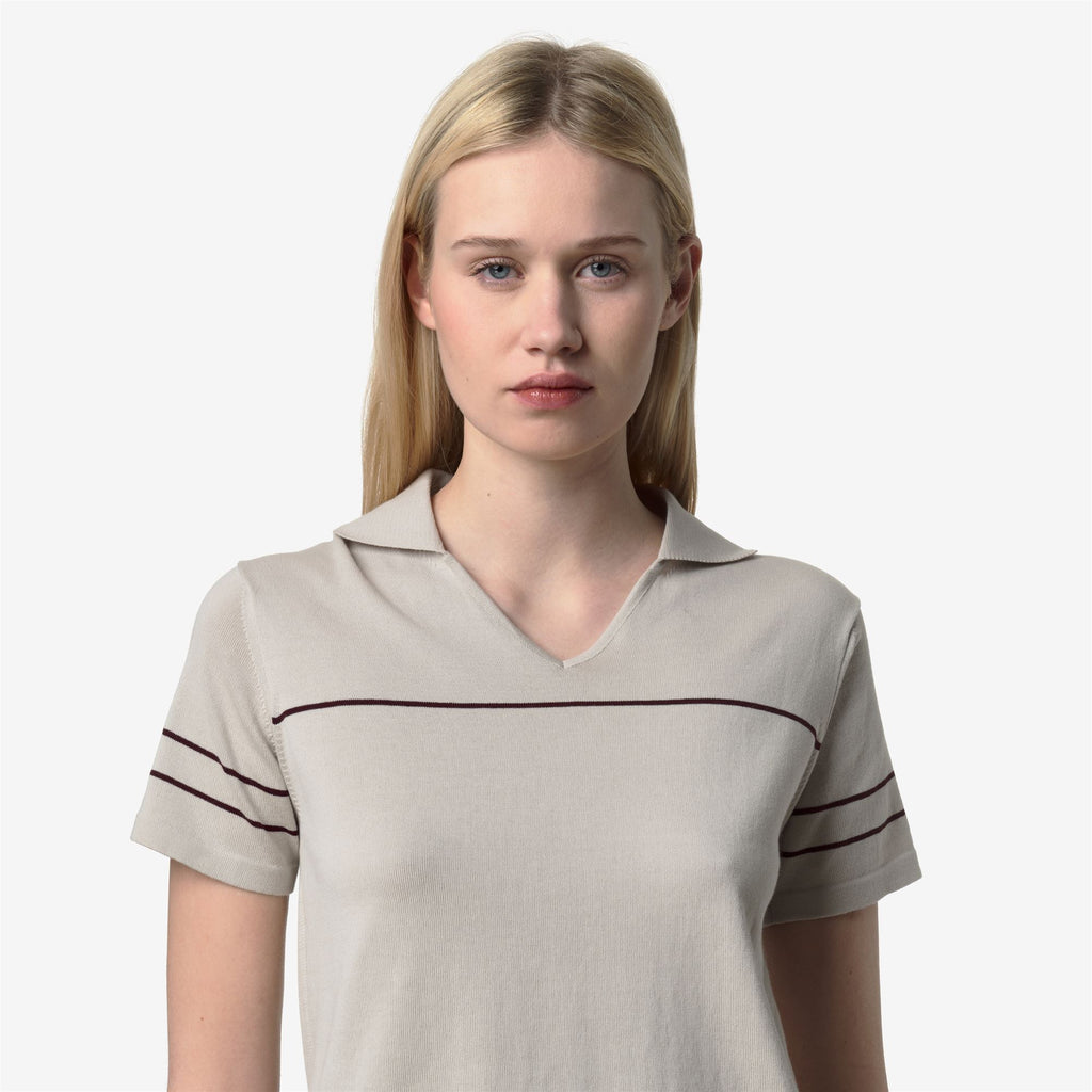 Knitwear_Woman_MAZARDY STRIPES_Polo_BEIGE LT - Violet Burnished - Commercial 7