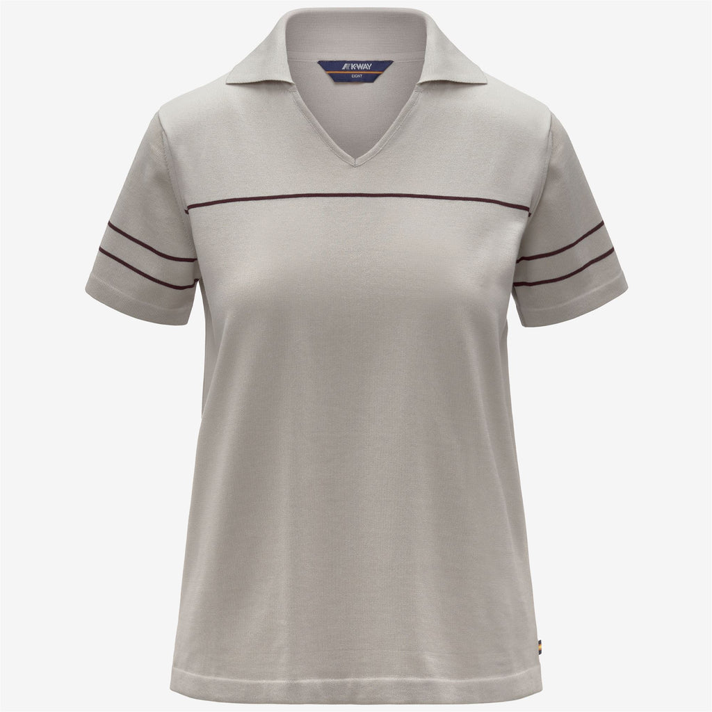Knitwear_Woman_MAZARDY STRIPES_Polo_BEIGE LT - Violet Burnished - Commercial 1