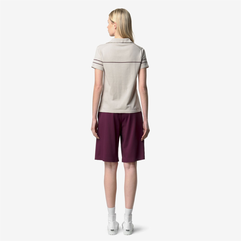 Knitwear_Woman_MAZARDY STRIPES_Polo_BEIGE LT - Violet Burnished - Commercial 6