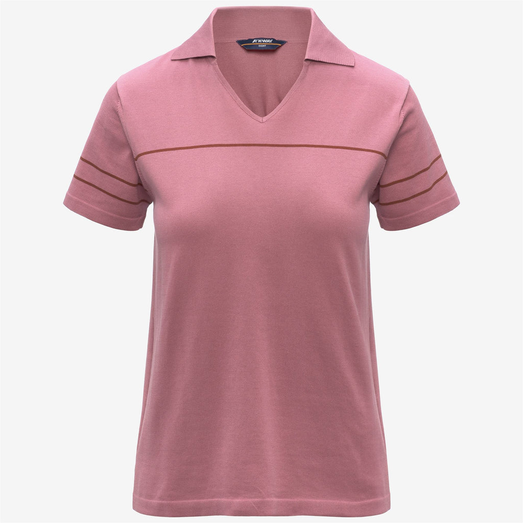 Knitwear_Woman_MAZARDY STRIPES_Polo_Violet  Pinkish - Brown Reddish - Commercial 1