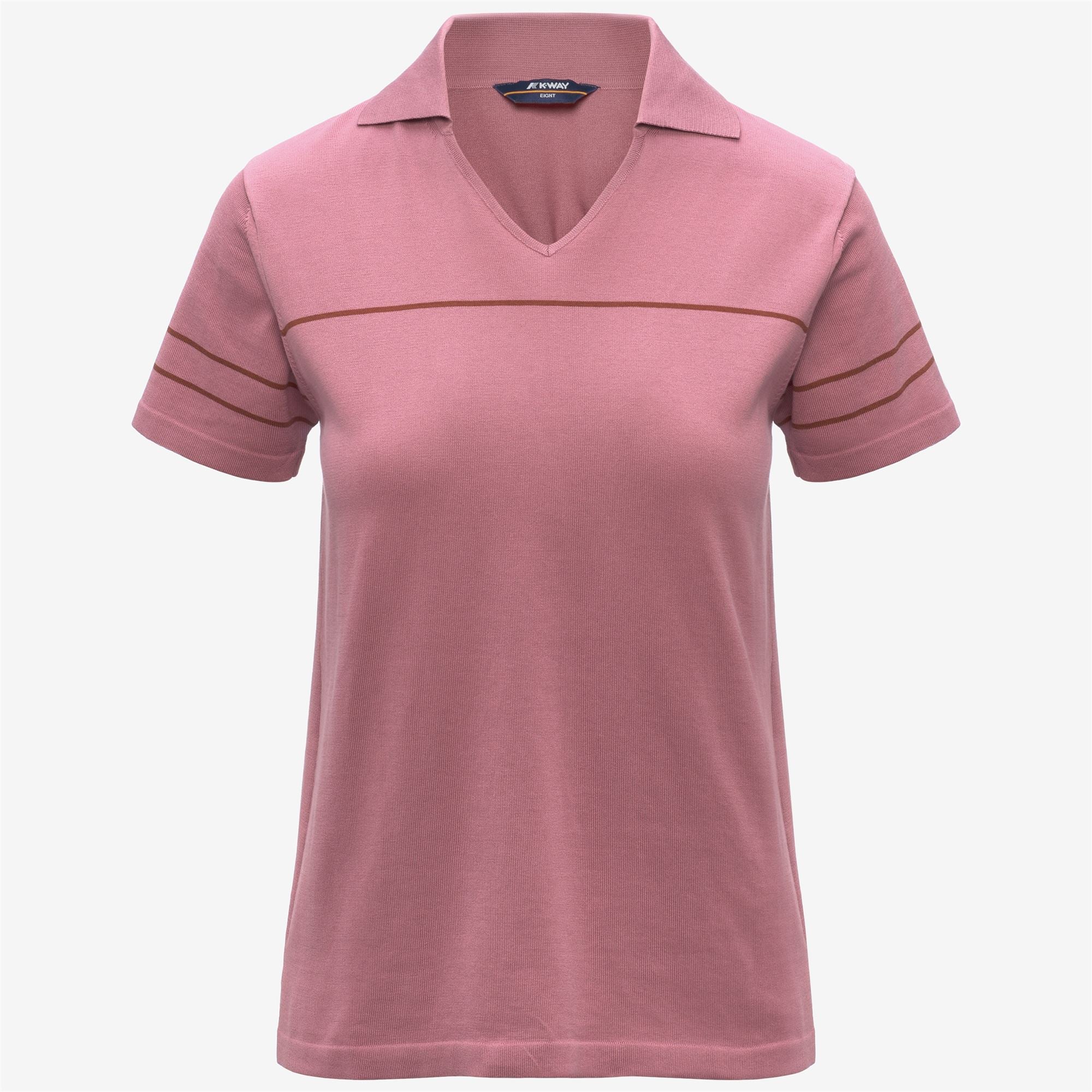 Knitwear_Woman_MAZARDY STRIPES_Polo_Violet  Pinkish - Brown Reddish - Commercial 1