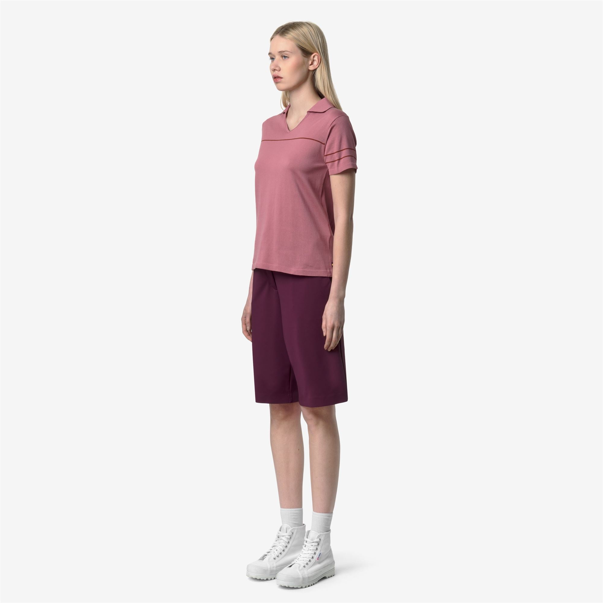Knitwear_Woman_MAZARDY STRIPES_Polo_Violet  Pinkish - Brown Reddish - Commercial 5