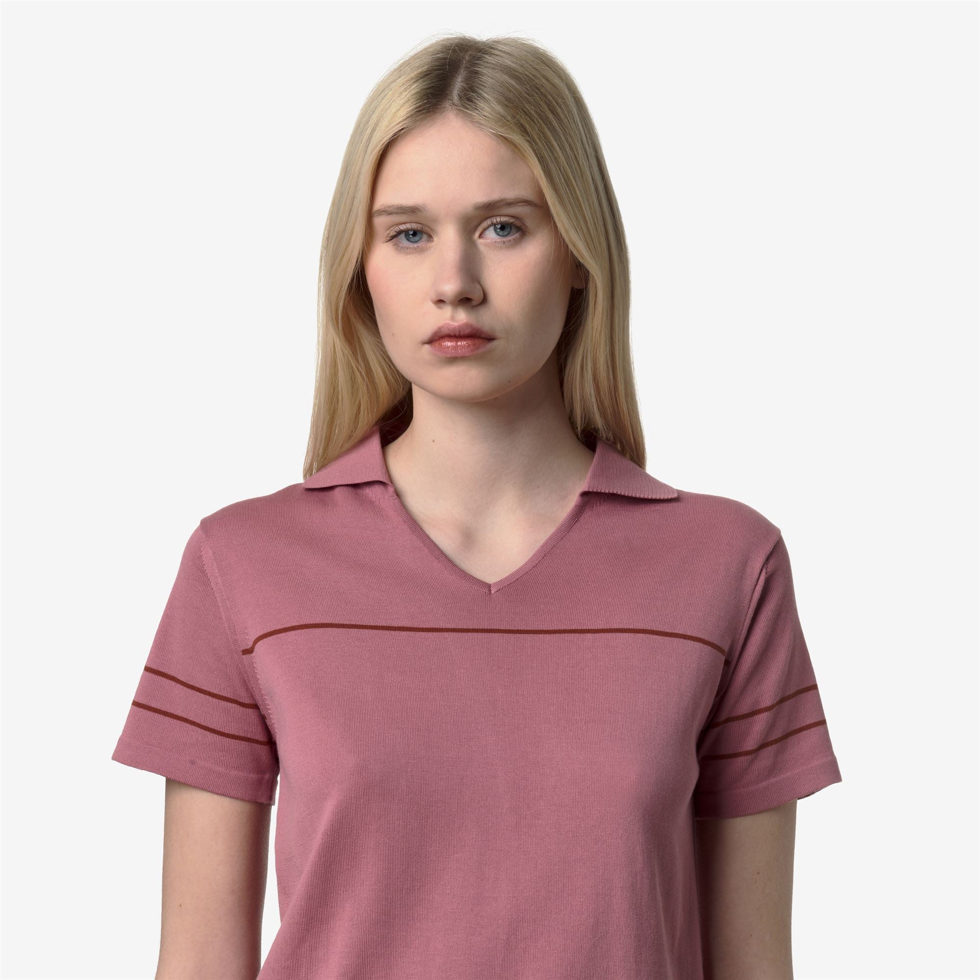 Knitwear_Woman_MAZARDY STRIPES_Polo_Violet  Pinkish - Brown Reddish - Commercial 7