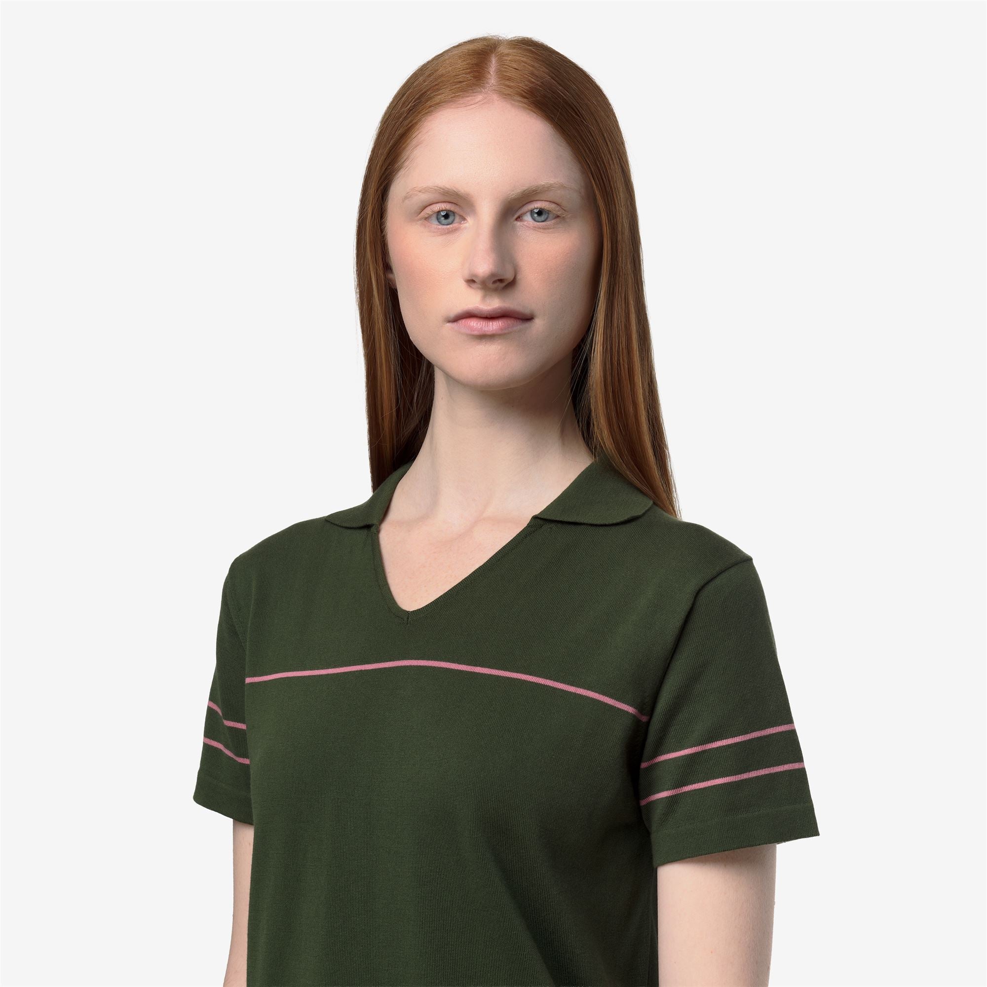 Knitwear_Woman_MAZARDY STRIPES_Polo_Green Africa - Violet  Pinkish - Commercial 7