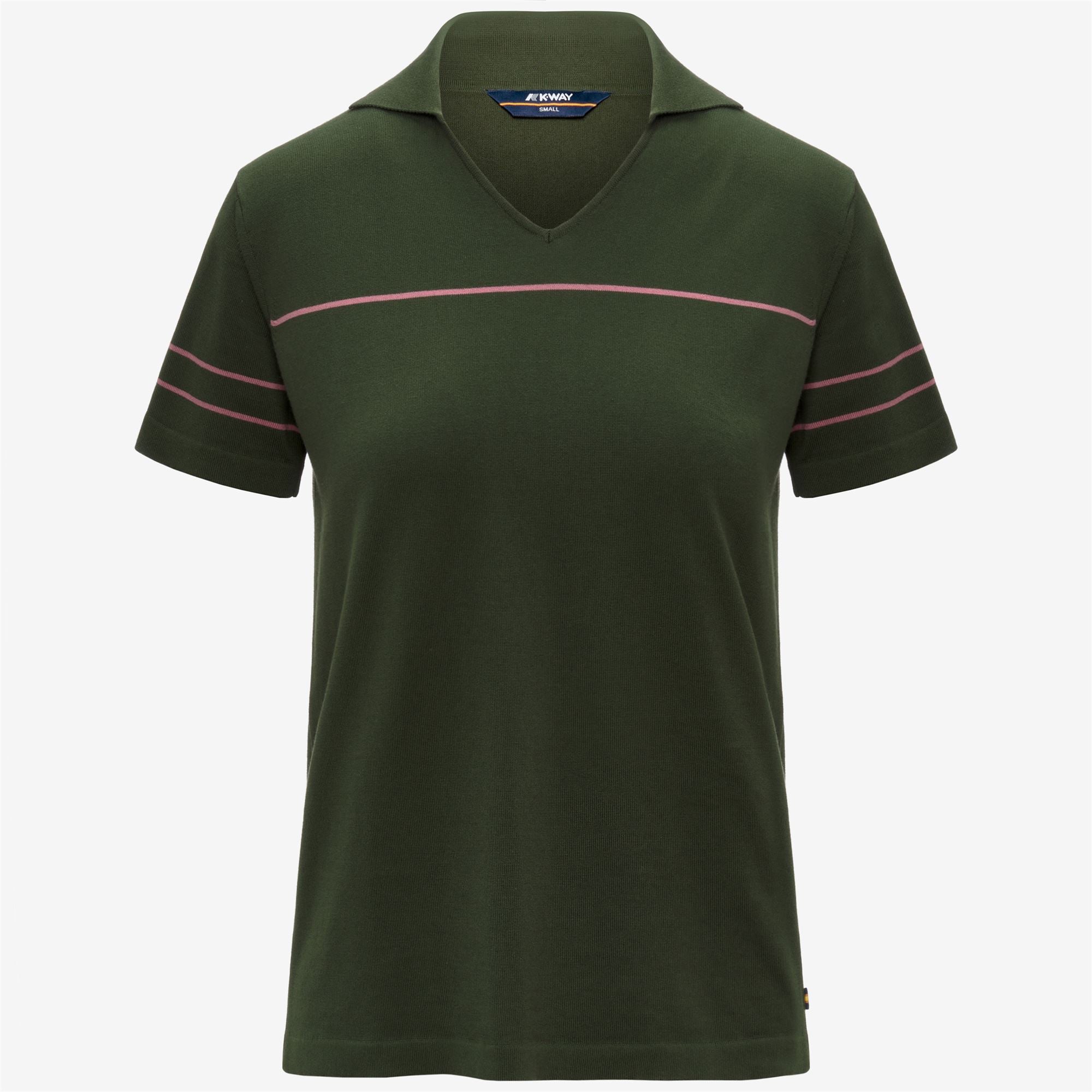 Knitwear_Woman_MAZARDY STRIPES_Polo_Green Africa - Violet  Pinkish - Commercial 1