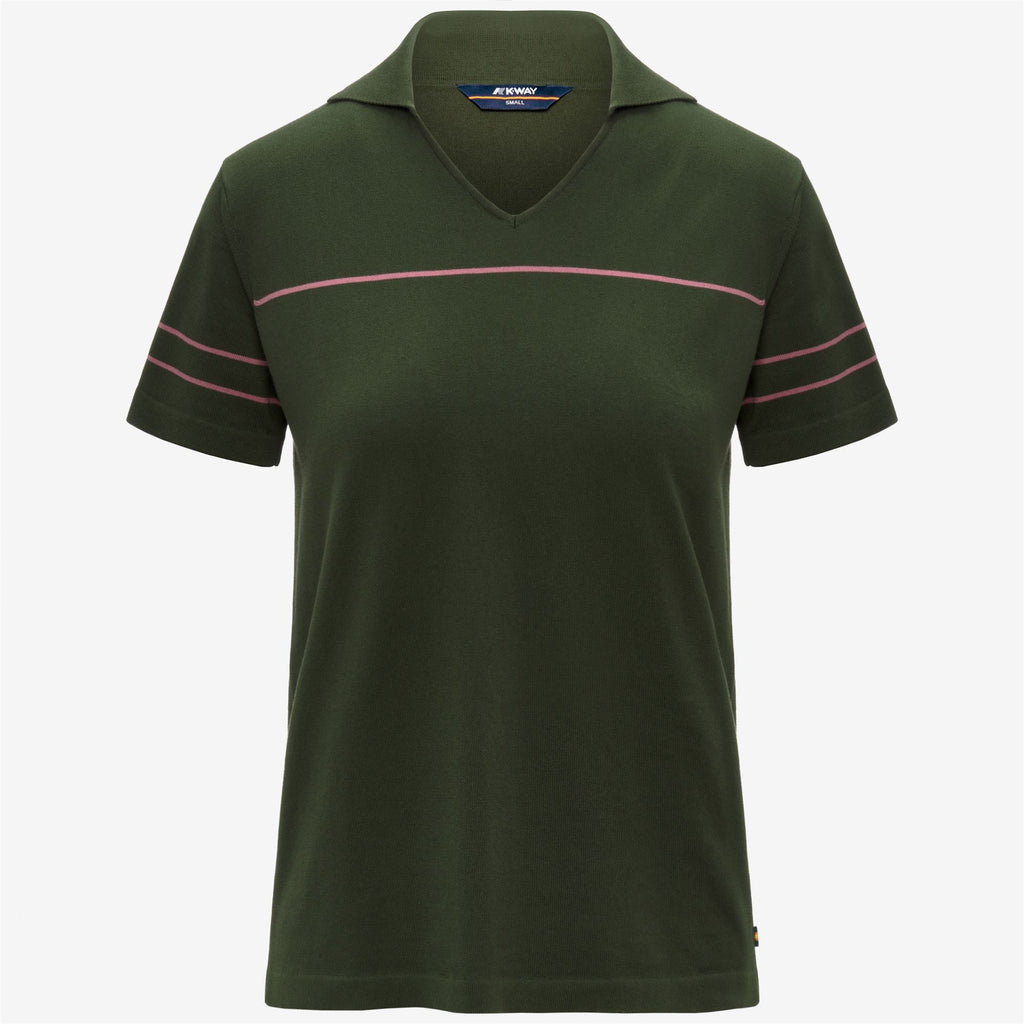 Knitwear_Woman_MAZARDY STRIPES_Polo_Green Africa - Violet  Pinkish - Commercial 1