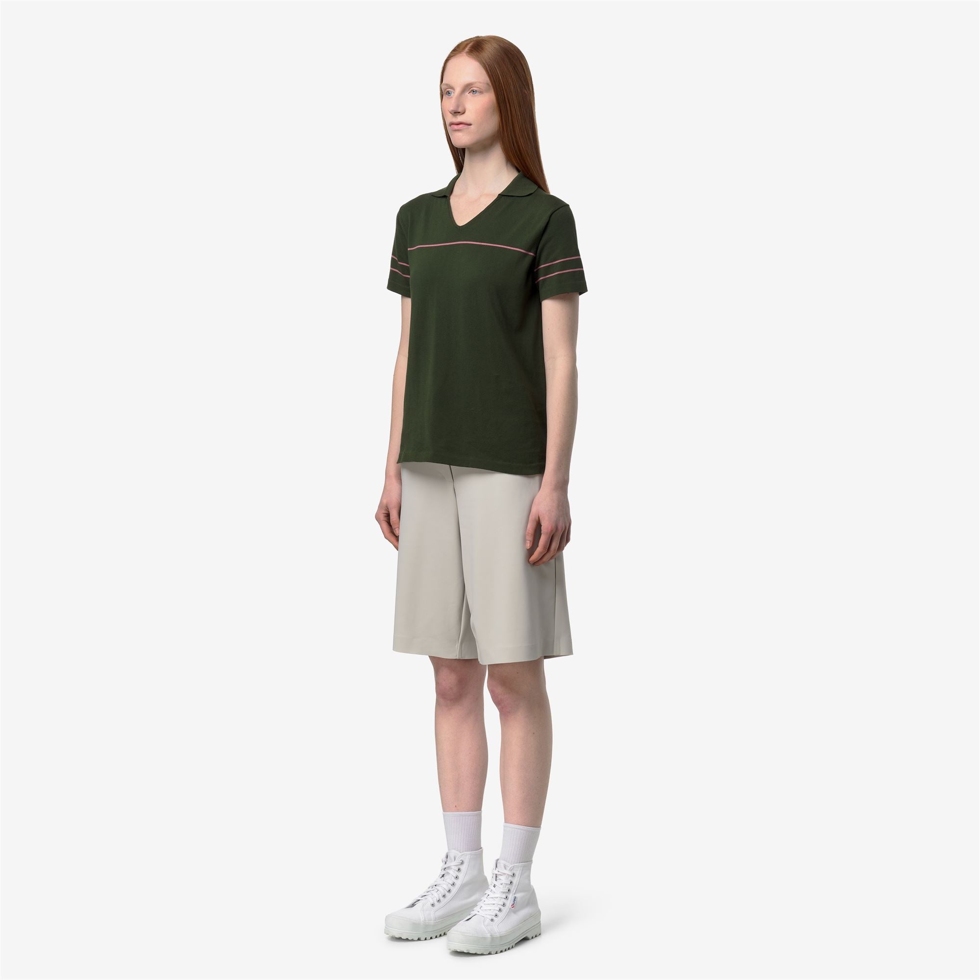 Knitwear_Woman_MAZARDY STRIPES_Polo_Green Africa - Violet  Pinkish - Commercial 5