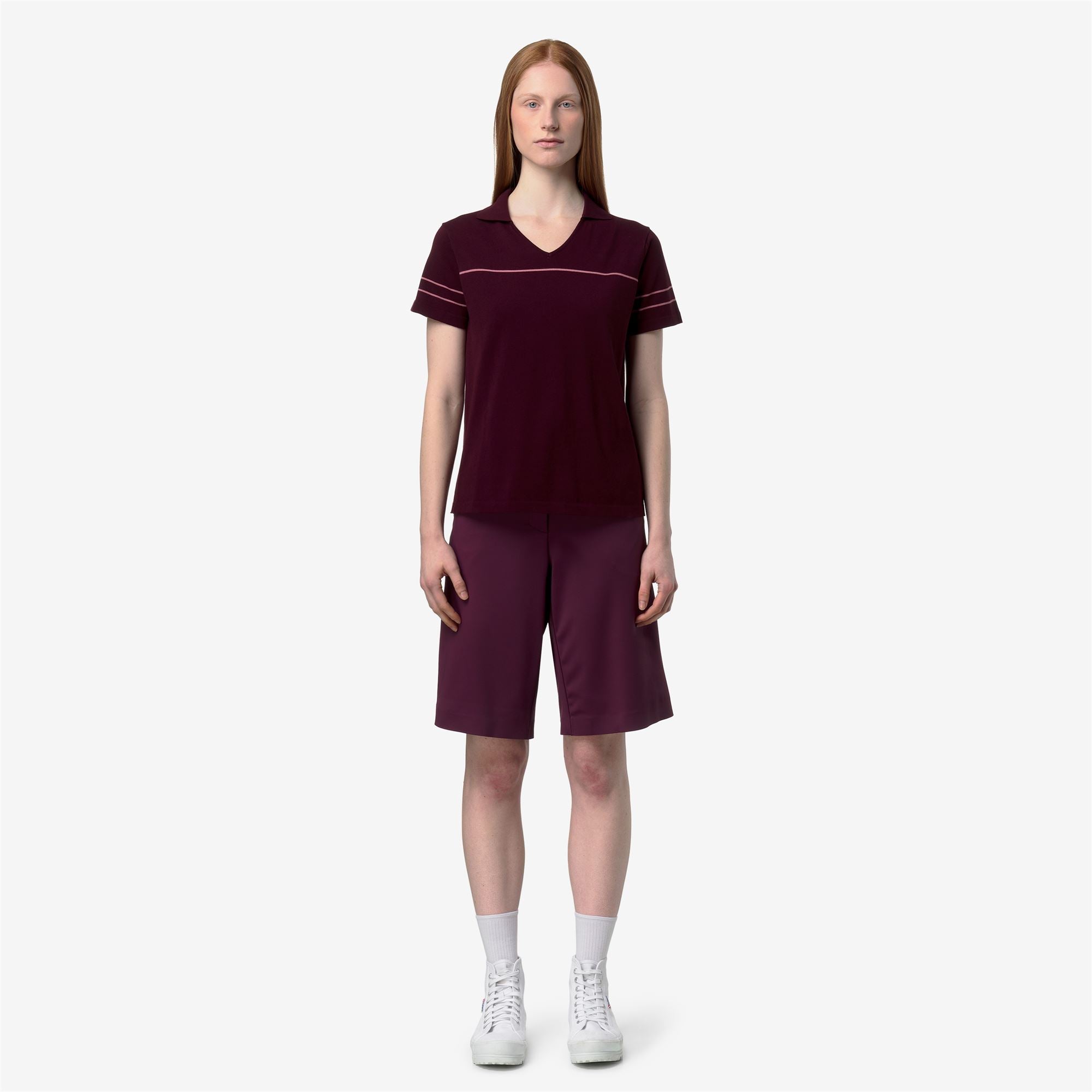 Knitwear_Woman_MAZARDY STRIPES_Polo_VIOLET BURNISHED - VIOLET PINKISH - Commercial 4
