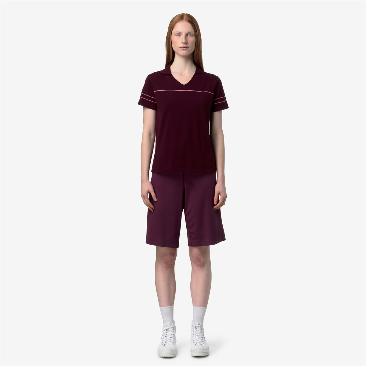 Knitwear_Woman_MAZARDY STRIPES_Polo_VIOLET BURNISHED - VIOLET PINKISH - Commercial 4